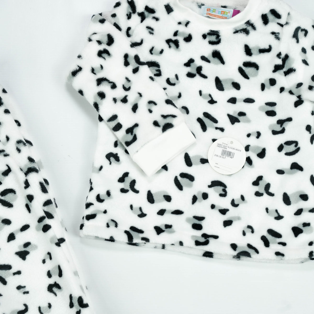 NIGHT SUIT FLEECES WHITE DALMATION - 3-4 Years