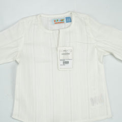 KURTI ROUND COLLAR BOYS WHITE INFANT - 12-18 Months