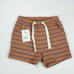 SHORTS DRAW STRING BROWN STRIPES - 6-7 Years