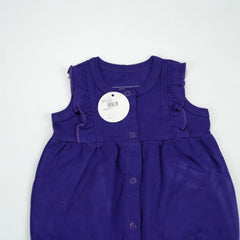 JUMPSUIT FRILL SHOULDER PURPLE INFANT - New Born