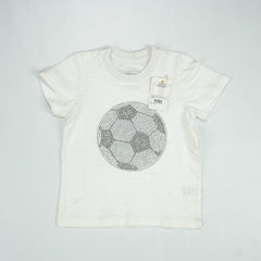 T SHIRT FOOTBALL WHITE TODDLER - 3-4 Years