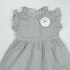FROCK WOOVEN BLACK STRIPES INFANT - 0-3 Months