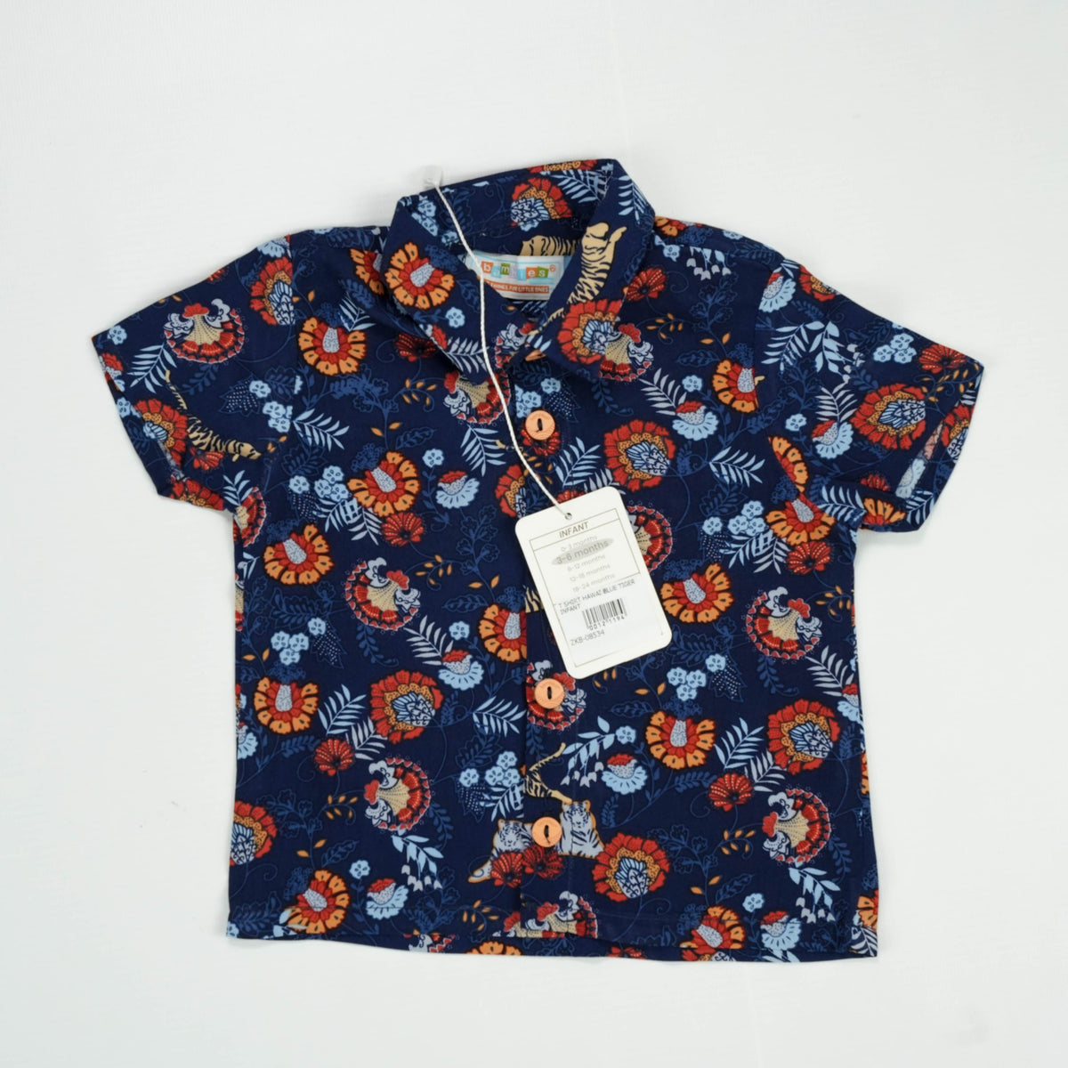 T SHIRT HAWAI BLUE TIGER INFANT - 6-12 Months