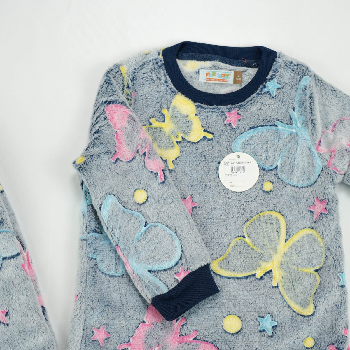 NIGHT SUIT FLEECES GREY MULTI - 3-4 Years