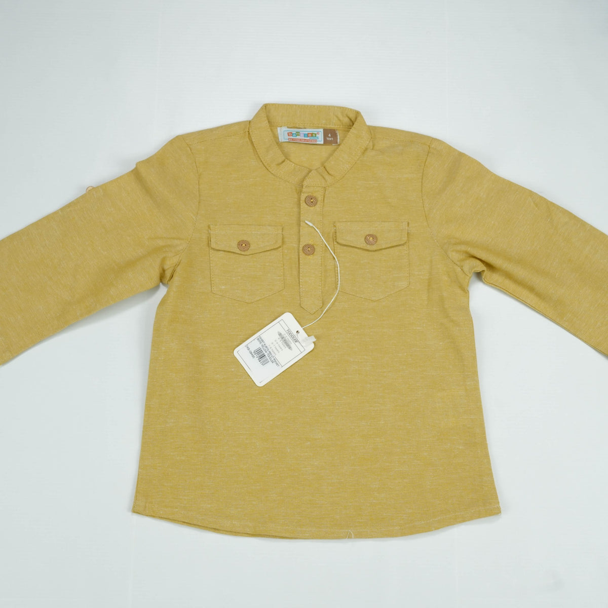 SHIRT KURTA FRONT POCKET BOYS YELLOW TOODLER - 5-6 Years