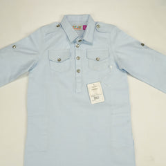 KURTA FRONT POCKER LT BLUE TODDLER - 18-24 Months