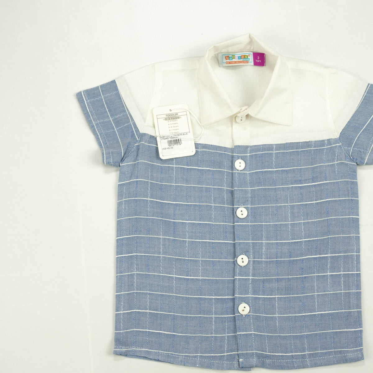 SHIRT CUT & SEW BOYS BLUE STRIPES TODDLER - 6-7 Years
