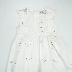 FROCK UPPER BODY FRILL WHITE - 18-24 Months