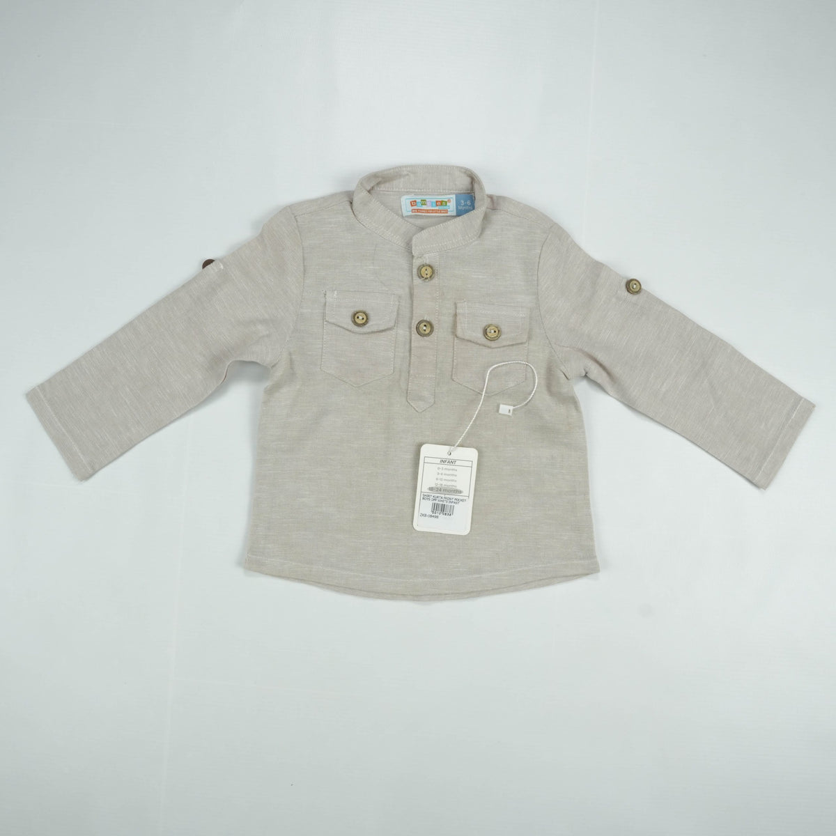 SHIRT KURTA FRONT POCKET BOYS OFF WHITE INFANT - 12-18 Months