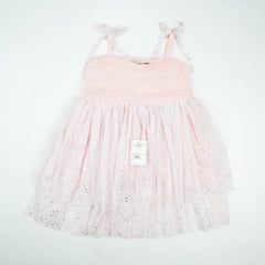 FROCK FANCY SHOULDER STRAP PINK TODDLER - 18-24 Months