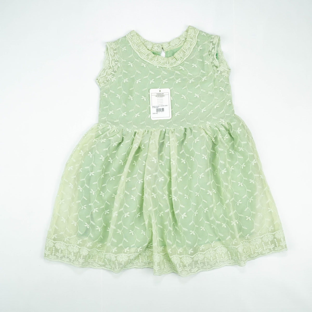 FROCK A LINE CHICKEN GREEN TODDLER - 3-4 Years