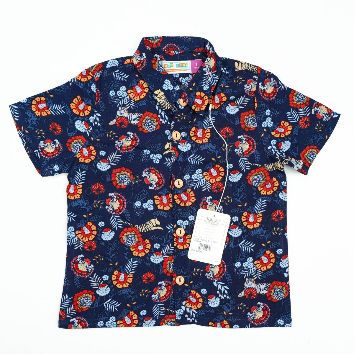 T SHIRT HAWAI BLUE TIGER TOODLER - 6-7 Years