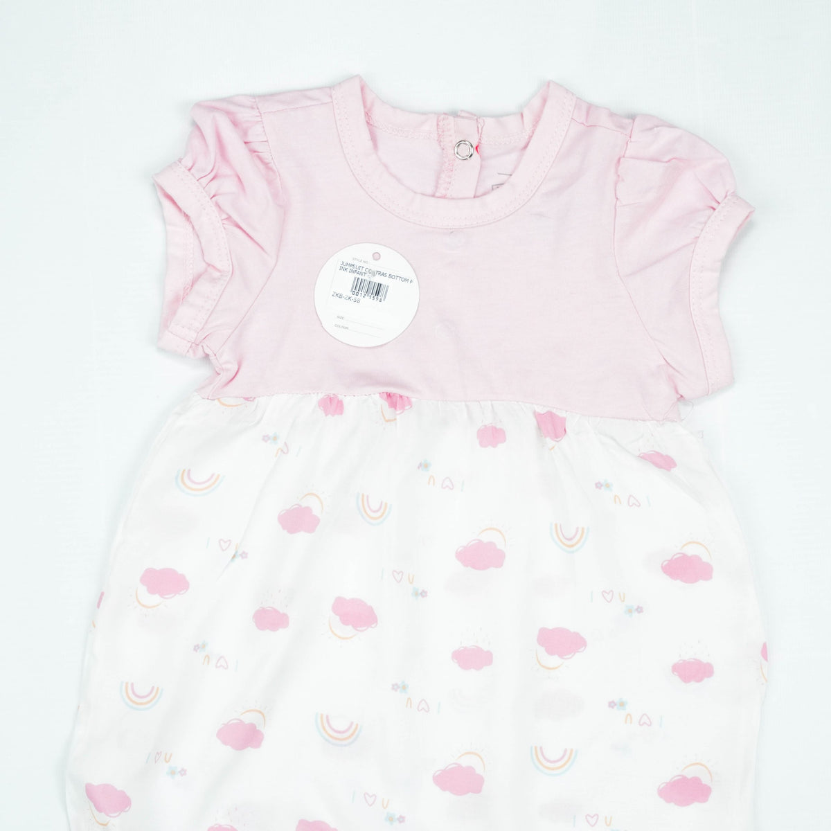 JUMPSUIT CONTRAS BOTTOM PINK INFANT - 6-12 Months