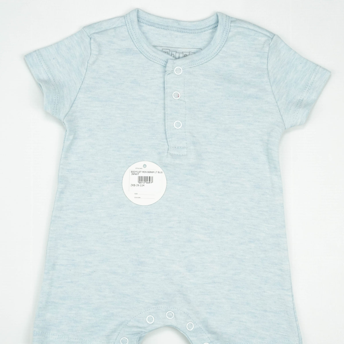BODYSUIT MONOGRAM LT BLUE INFANT - New Born