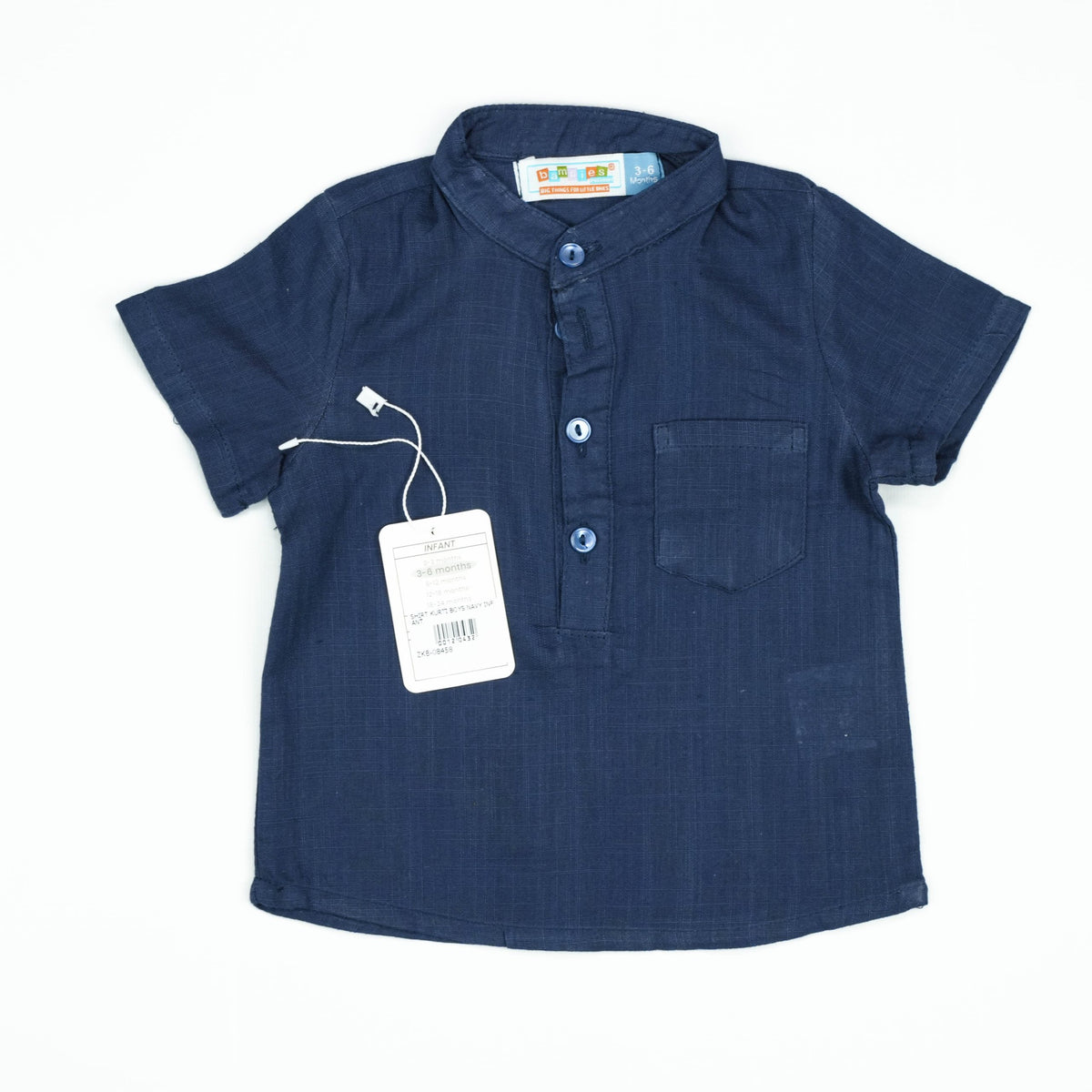 SHIRT KURTI BOYS NAVY INFANT - 6-12 Months