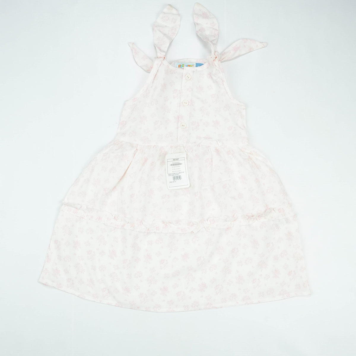 FROCK FLAIR FRILL BODY PINK FLORAL INFANT - 12-18 Months