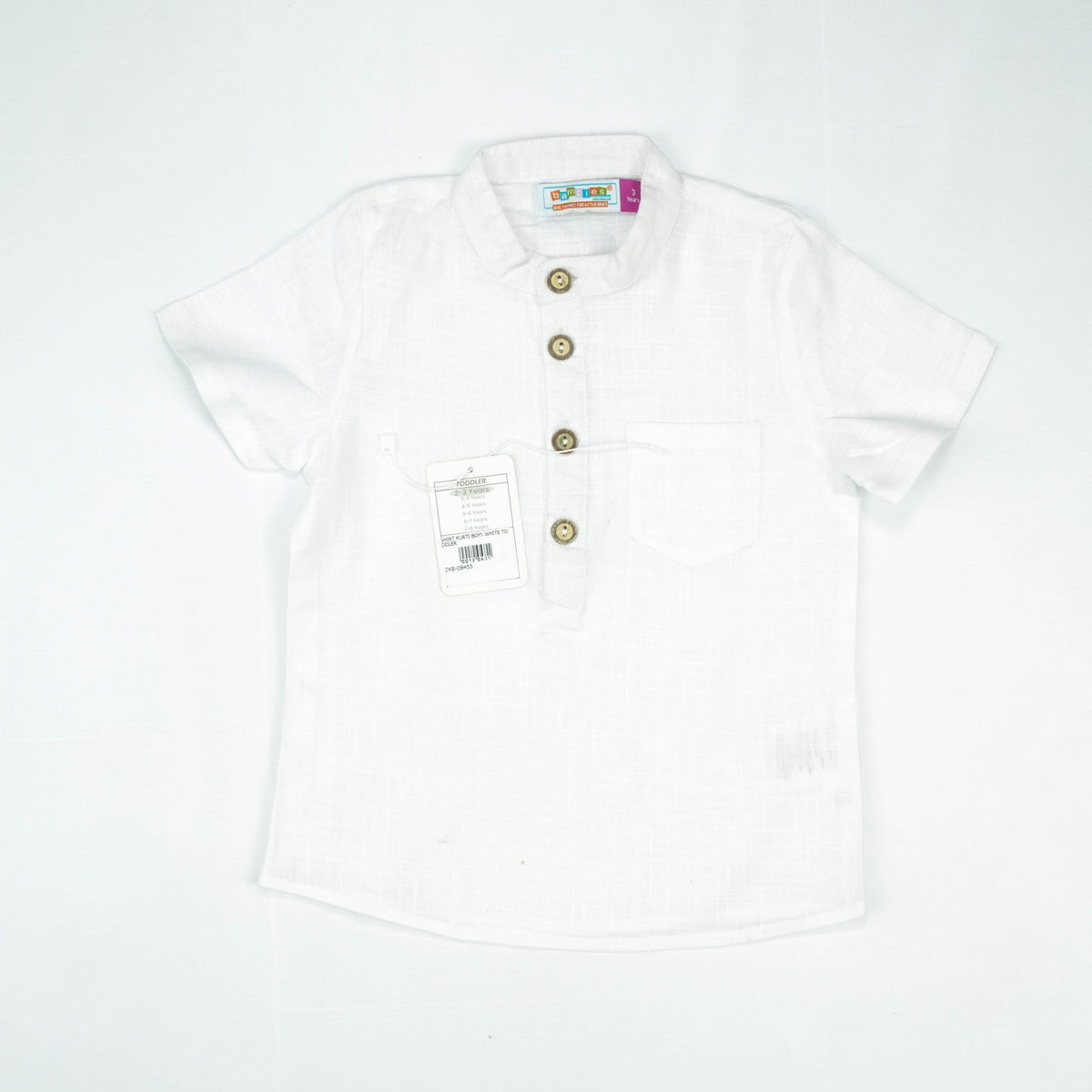 SHIRT KURTI BOYS WHITE TODDLER - 6-7 Years