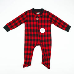 ROMPER FLEECES GREEN CHECK INFANT - Green, 0-3 Months