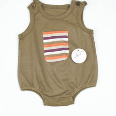 BODYSUIT KANGAROO POCKET BROWN INFANT - New Born