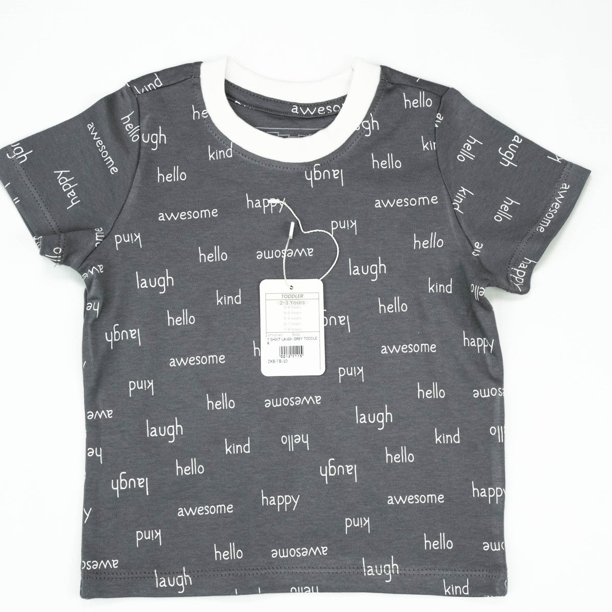 T SHIRT LAUGH GREY TODDLER - 3-4 Years