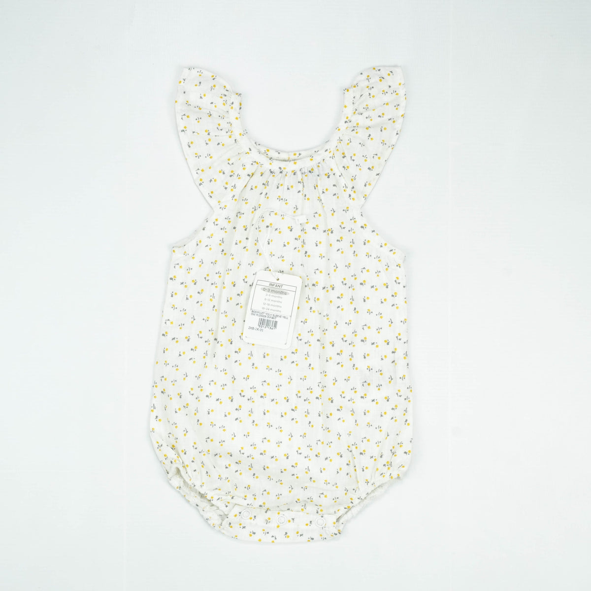 BODYSUIT YOLK SLEEVE YELLOW FLOWER INFANT - 0-3 Months