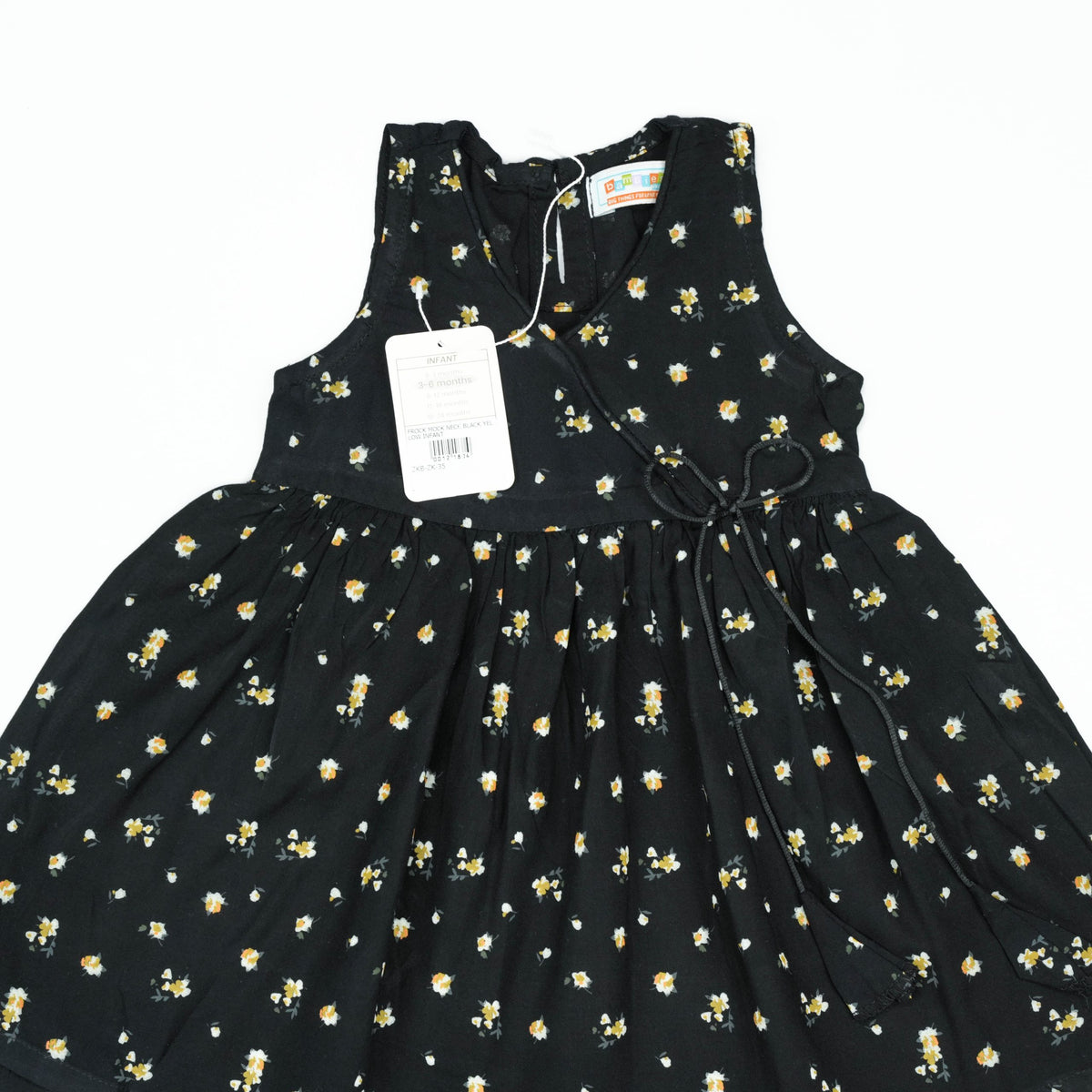 FROCK MOCK NECK BLACK YELLOW INFANT - 6-12 Months