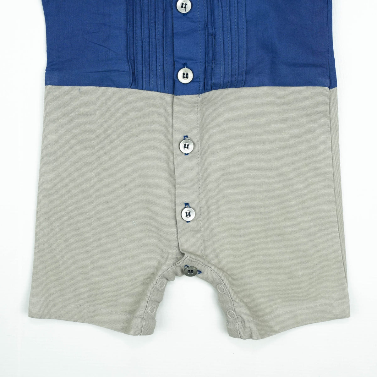BODYSUIT FANCY WITH PLEATS & BOW BLUE INFANT - 6-12 Months
