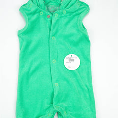 ROMPER TERRY WITH HOODIE GREEN INFANT - 18-24 Months