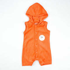 ROMPER TERRY WITH HOODIE ORANGE INFANT - 6-12 Months