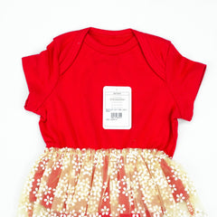 BODYSUIT WITH FRILL RED INFANT - 6-12 Months