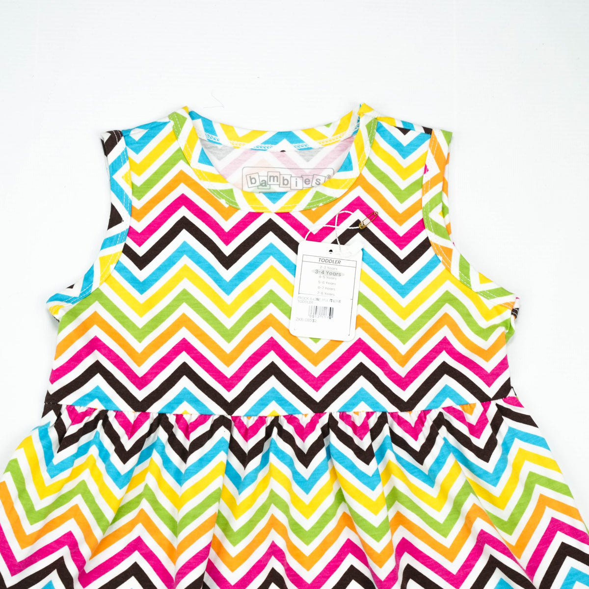 FROCK A-LINE MULTI LINE  TODDLER - 5-6 Years