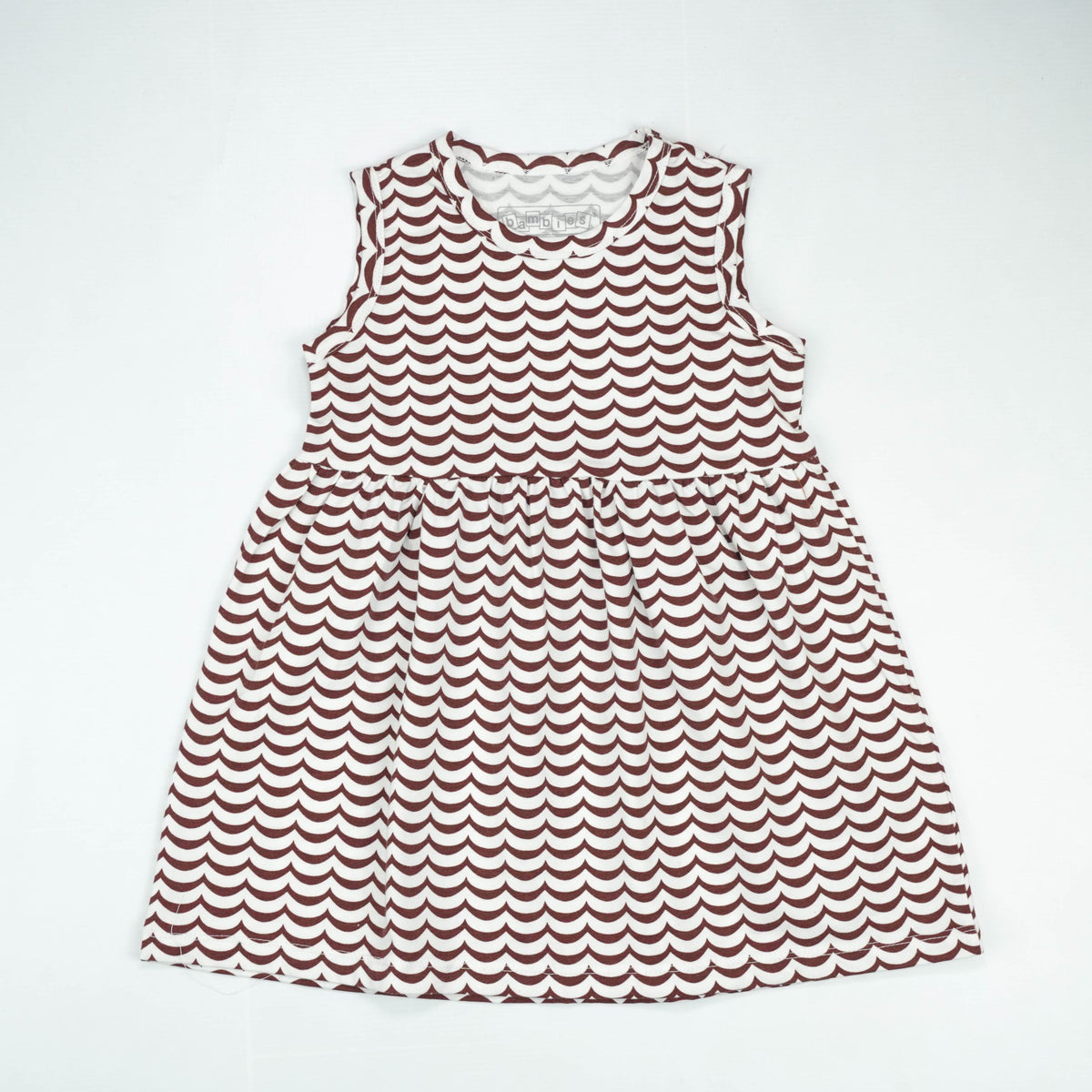 FROCK A-LINE BROWN LINE  TODDLER - 6-7 Years