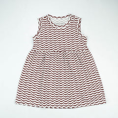 FROCK A-LINE BROWN LINE  TODDLER - 5-6 Years