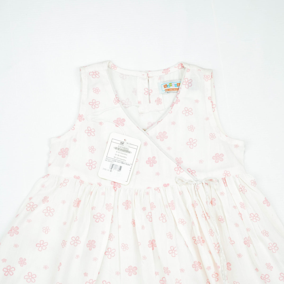 FROCK MOCK NECK PINK FLOWER INFANT - 6-12 Months