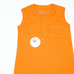 BODYSUIT SLEEVELESS POCKET ORANGE INFANT - 0-3 Months