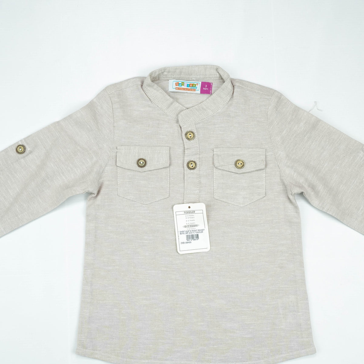 SHIRT KURTA FRONT POCKET BOYS OFF WHITE TOODLER - 3-4 Years