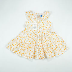 FROCK PETTER PAN COLLAR YELLOW FLOWER INFANT - 12-18 Months