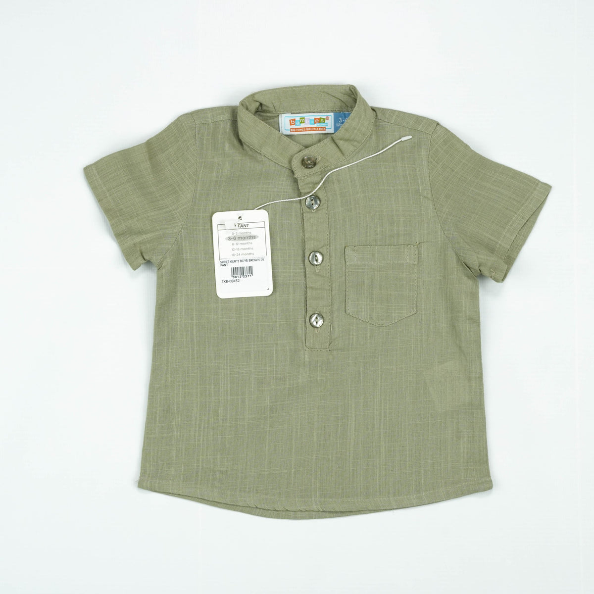 SHIRT KURTI BOYS BROWN INFANT - 6-12 Months