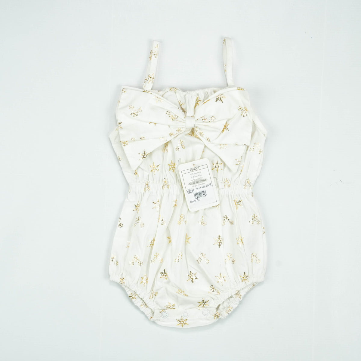 BODYSUIT FRONT BOW WHITE INFANT - 3-6 Months