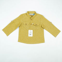 SHIRT KURTA FRONT POCKET BOYS YELLOW INFANT - 6-12 Months