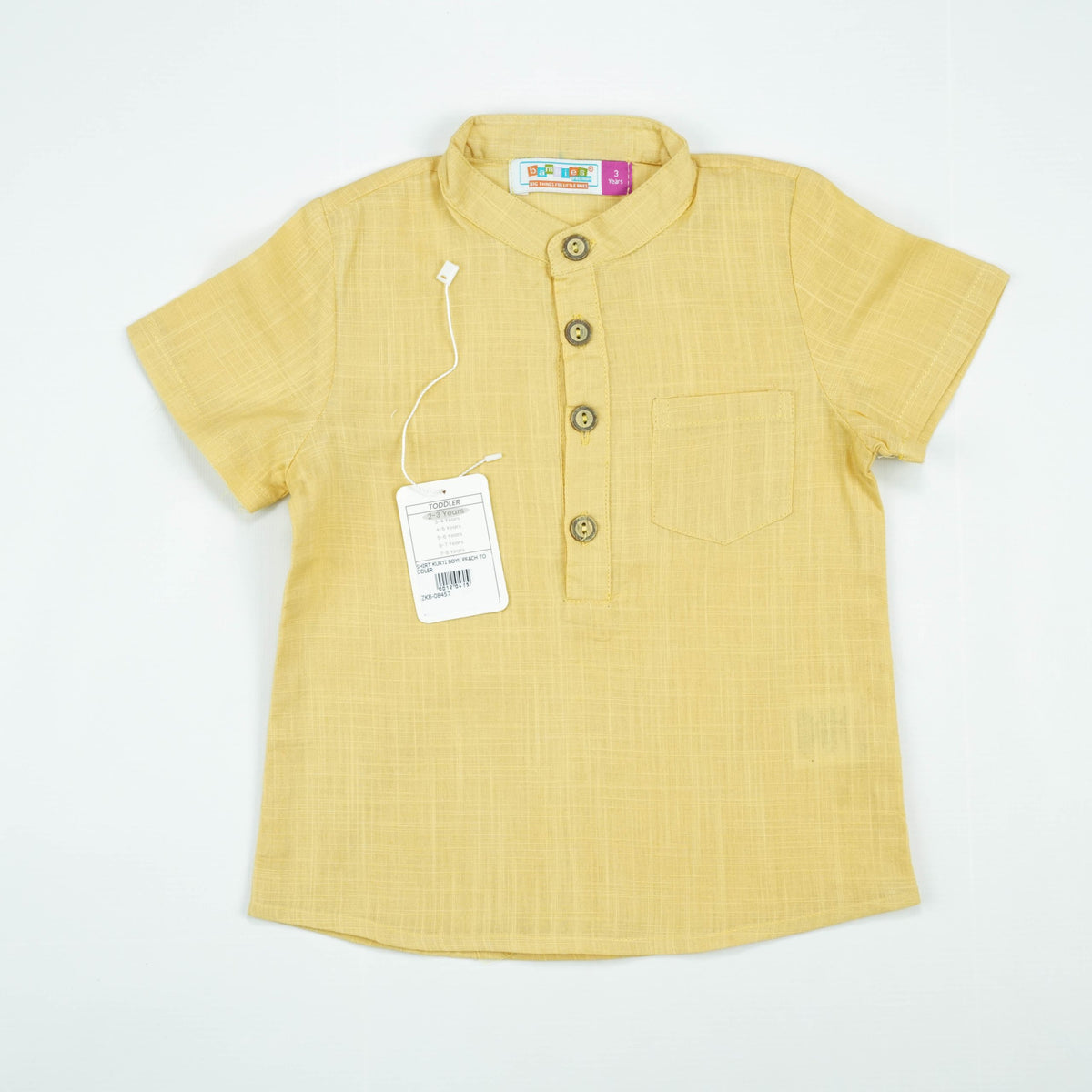 SHIRT KURTI BOYS PEACH TODDLER - 5-6 Years