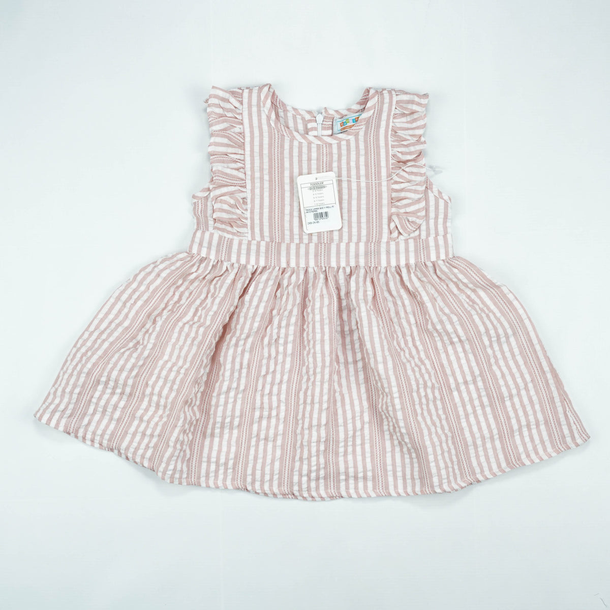 FROCK UPPER BODY FRILL PINK STRIPES - 18-24 Months