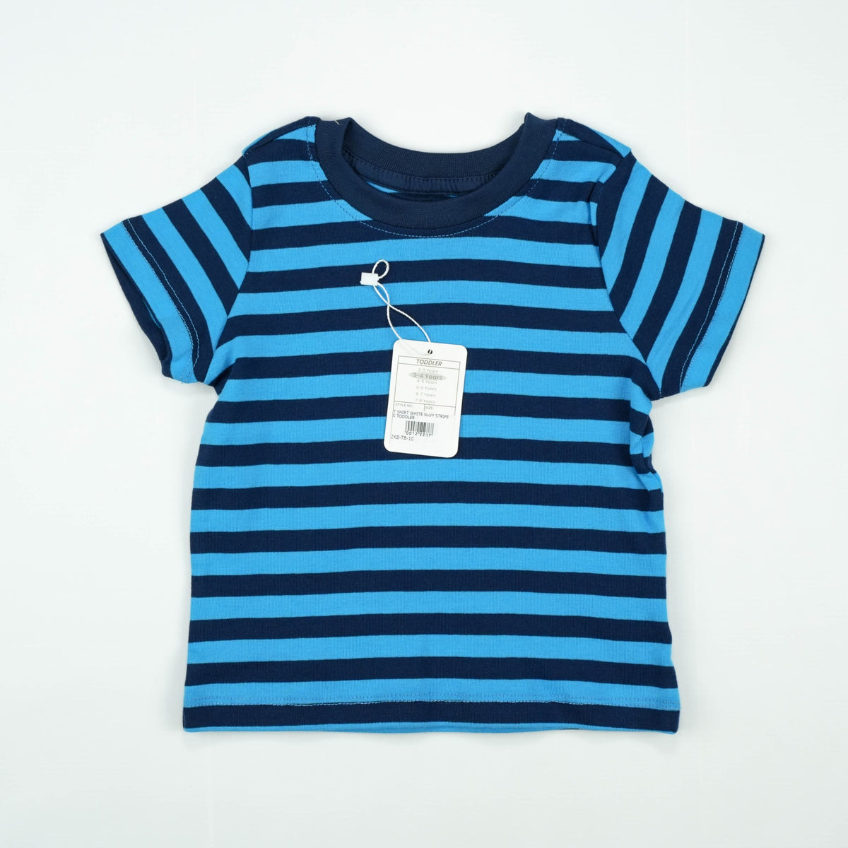 T SHIRT WHITE NAVY STRIPES TODDLER - 6-7 Years