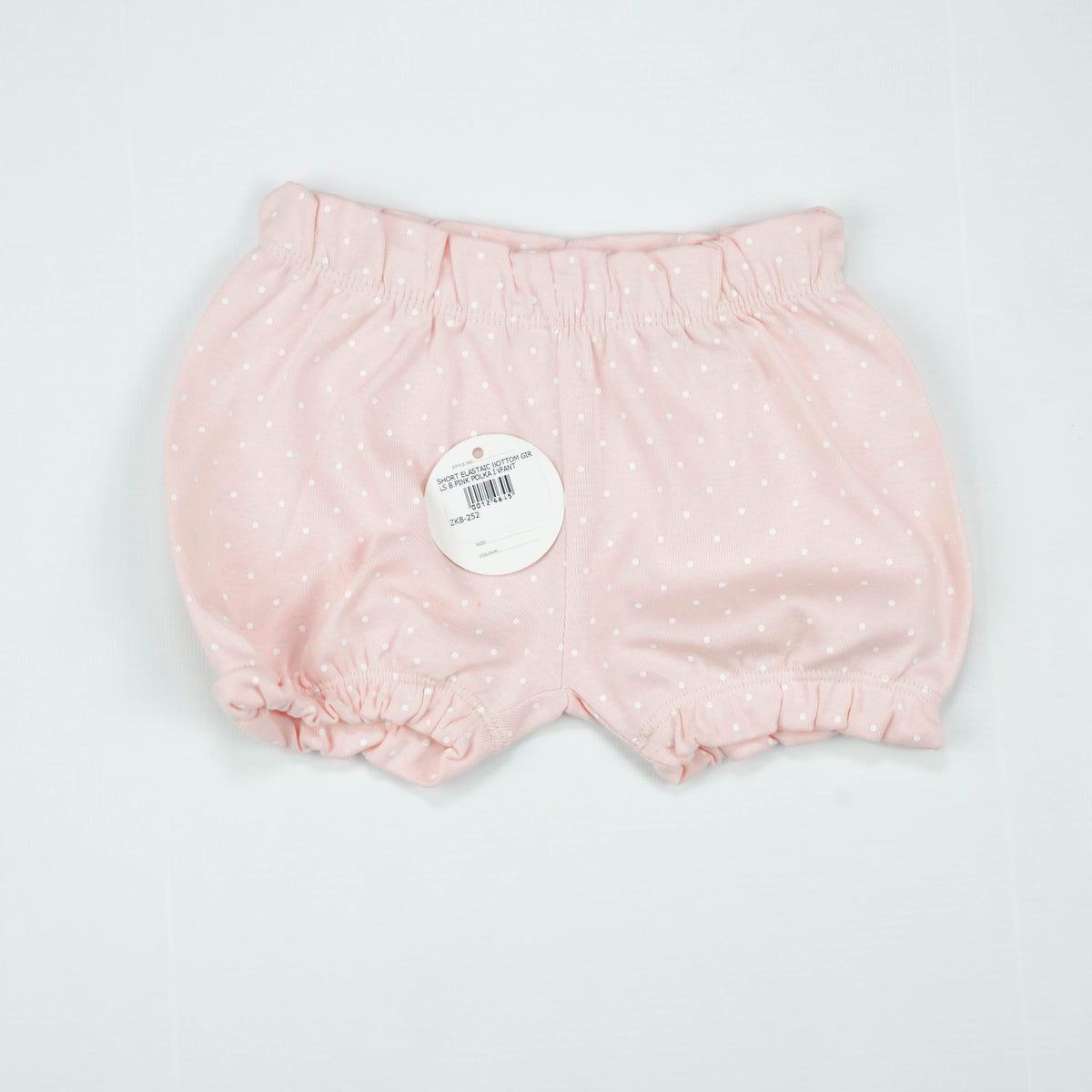 SHORT ELASTAIC BOTTOM GIRLS B.PINK POLKA INFANT - 12-18 Months