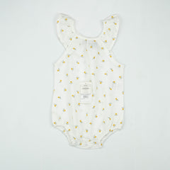 BODYSUIT YOLK SLEEVE WHITE YELLOW FLOWER INFANT - 0-3 Months