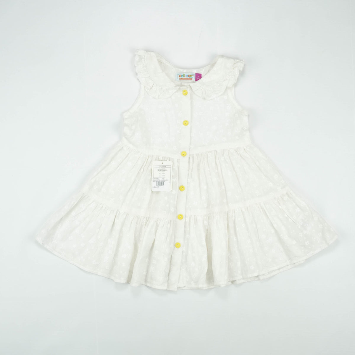 FROCK PETTER PAN COLLAR WHITE FLOWER TODDLER - 4-5 Years