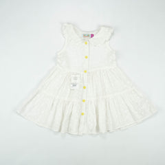 FROCK PETTER PAN COLLAR WHITE FLOWER TODDLER - 5-6 Years