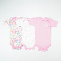 BODY SUIT PK3 6-12M B.PINK FLORAL - New Born