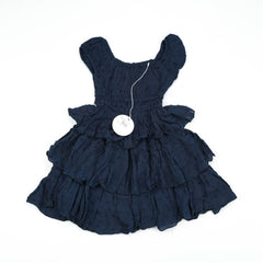 FROCK ELASTIC WASTE NAVY TODDLER - 12-18 Months
