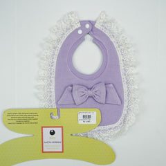 BIB SATIN WITH LACE LT PINK - New Born